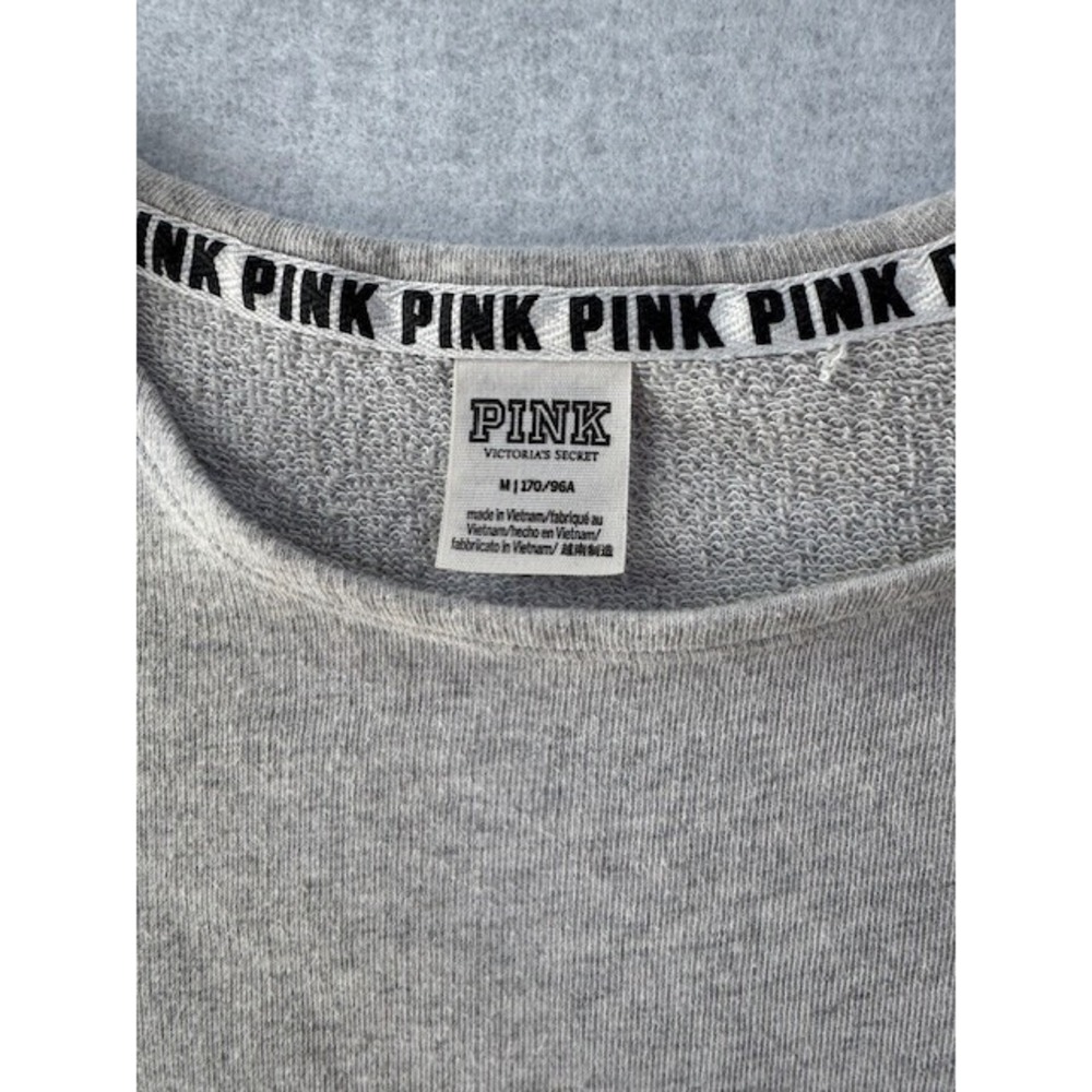 Pink Victorias Secret Sweatshirt‎ MED Blue Ombre Shoulder Open Cut Out Sleeves - Picture 3 of 10